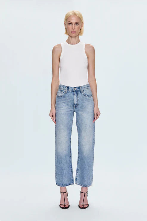 LEXI MID RISE BOWED STRAIGHT