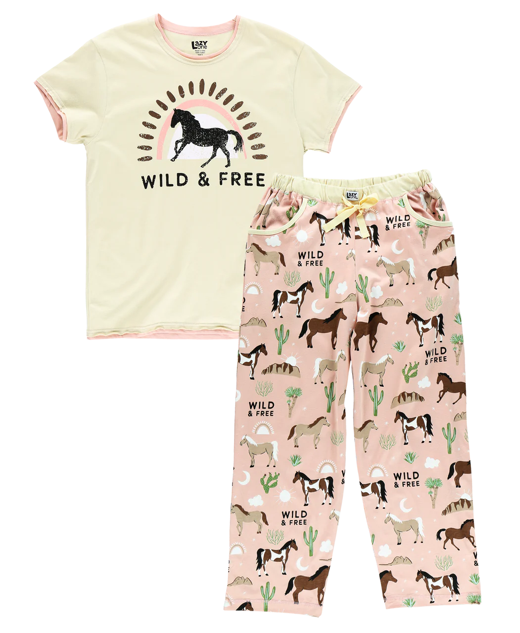 WOMEN'S WILD & FREE HORSE PAJAMA SET