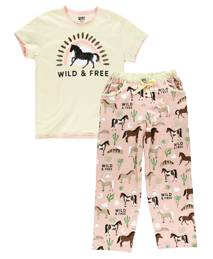 WOMEN'S WILD & FREE HORSE PAJAMA SET