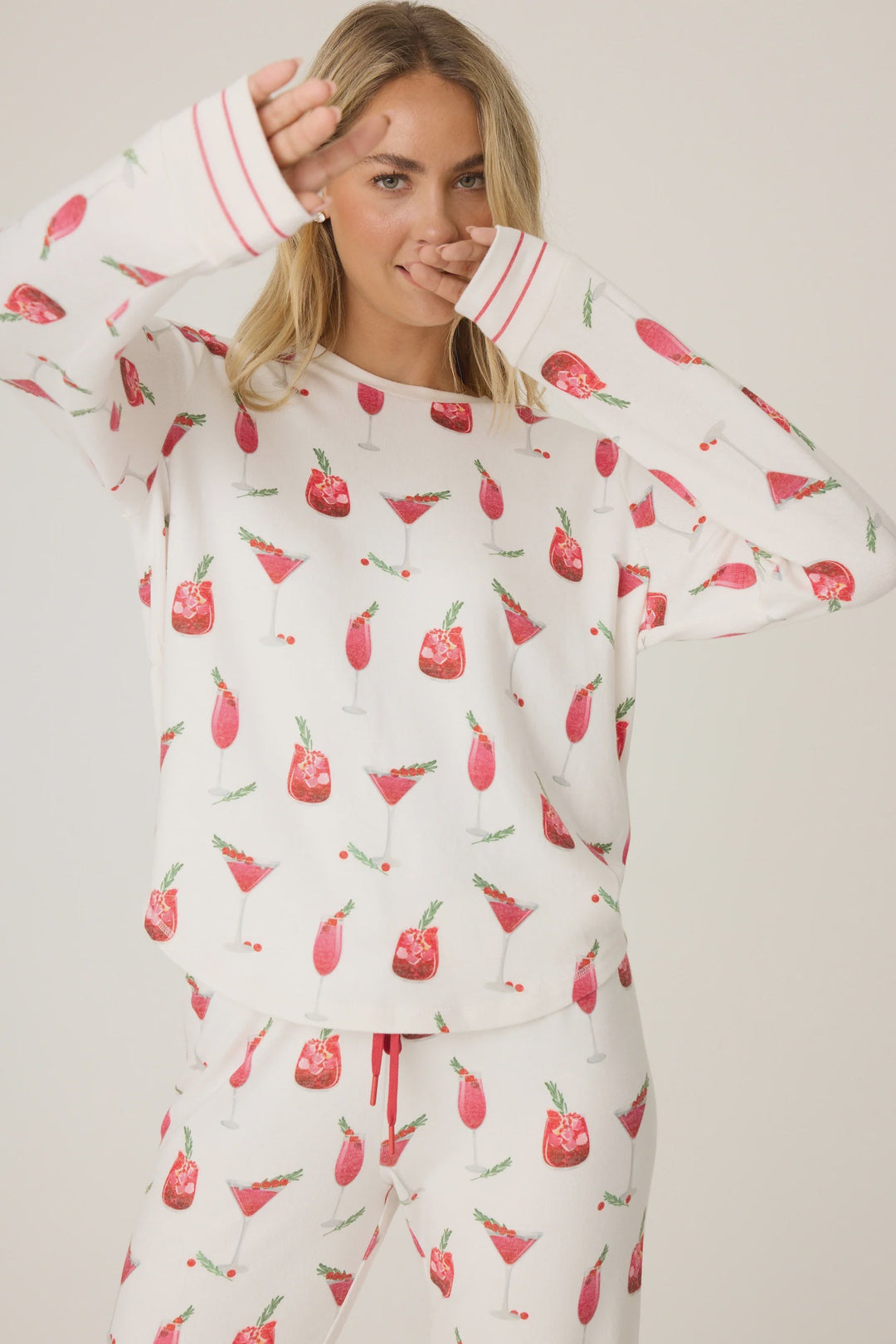 CRANBERRIES & COCKTAILS LS PJ TOP