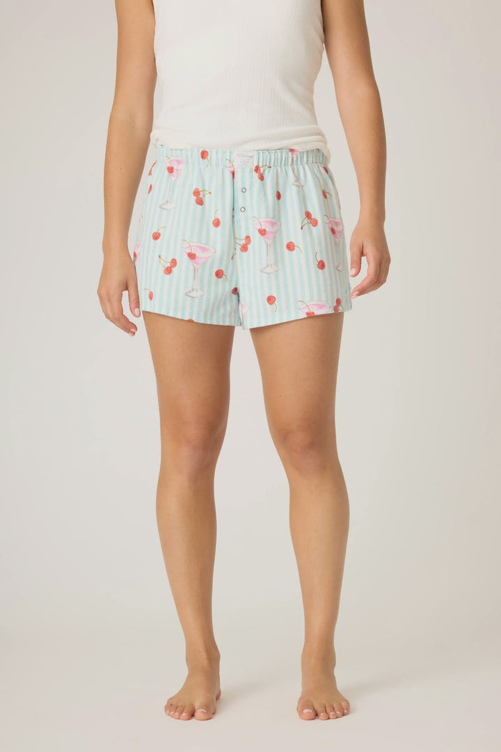 MA CHERIE CHERRY PJ FLANNEL SHORTS