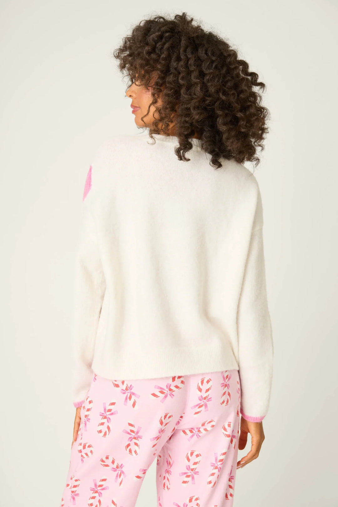 BOW PRINT SNUGGLE SWEATER