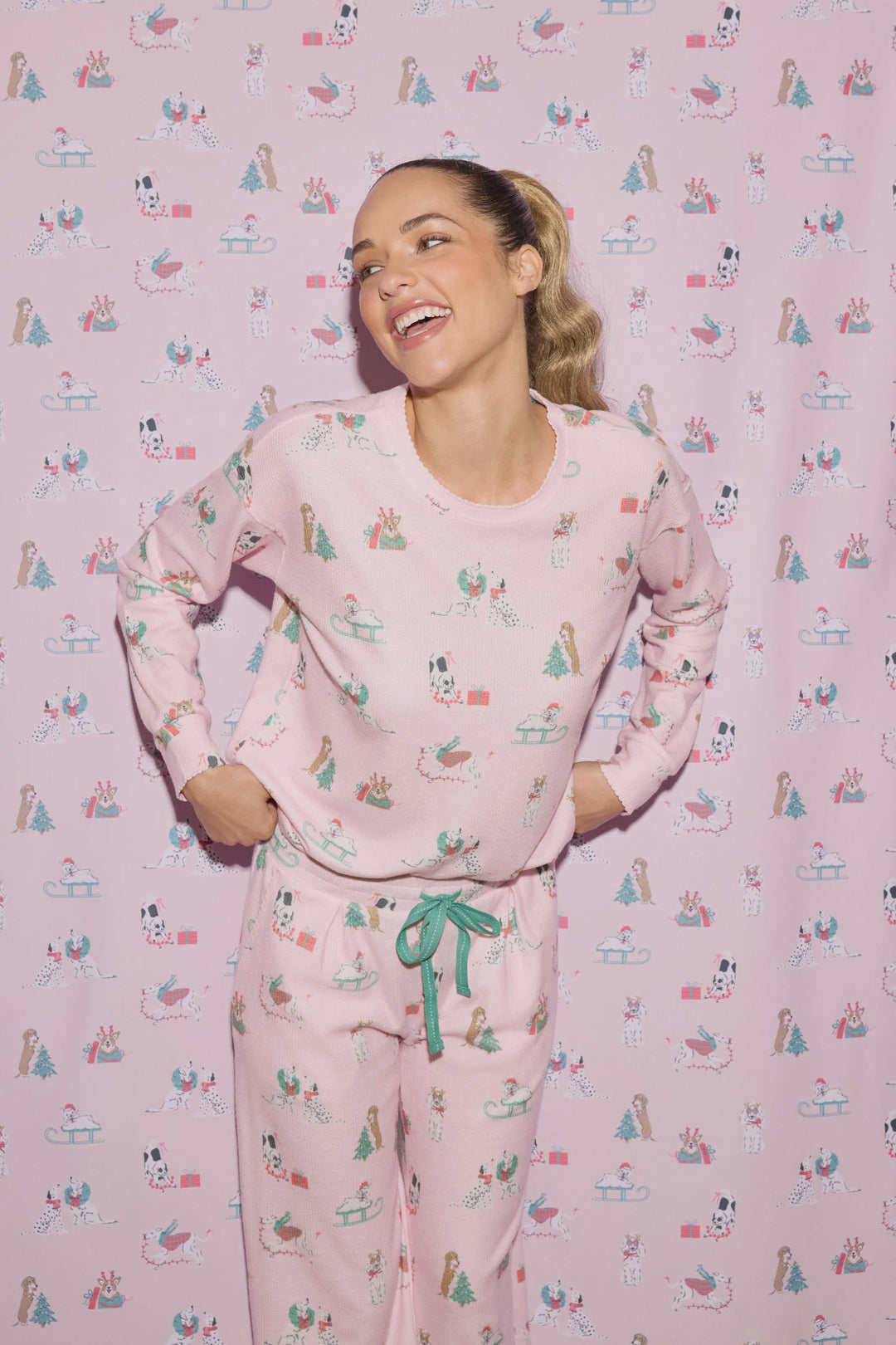 PEACE&PAWLIDAYS PANT PJ SET