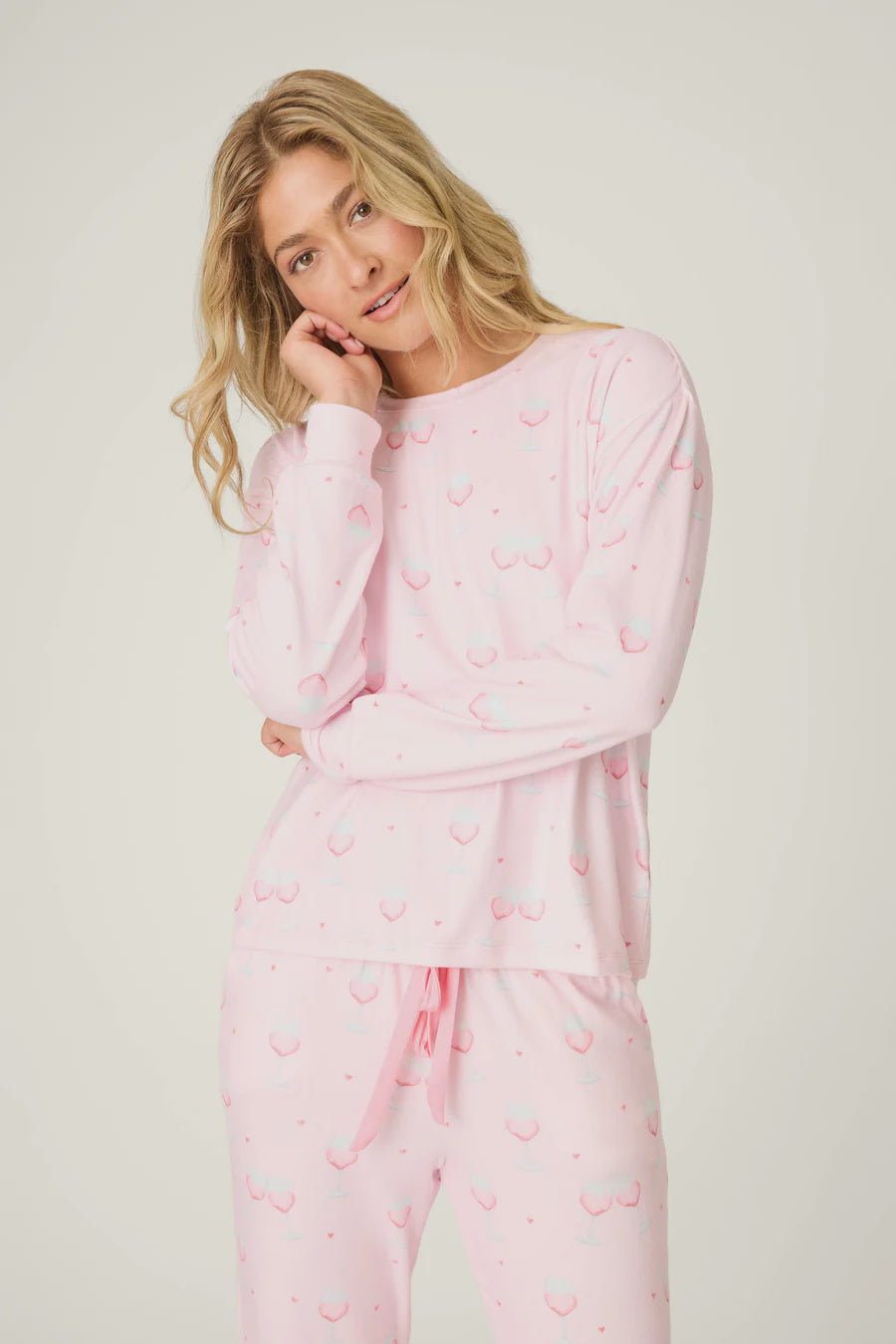 HAPPY HOUR LONG SLEEVE PJ TOP