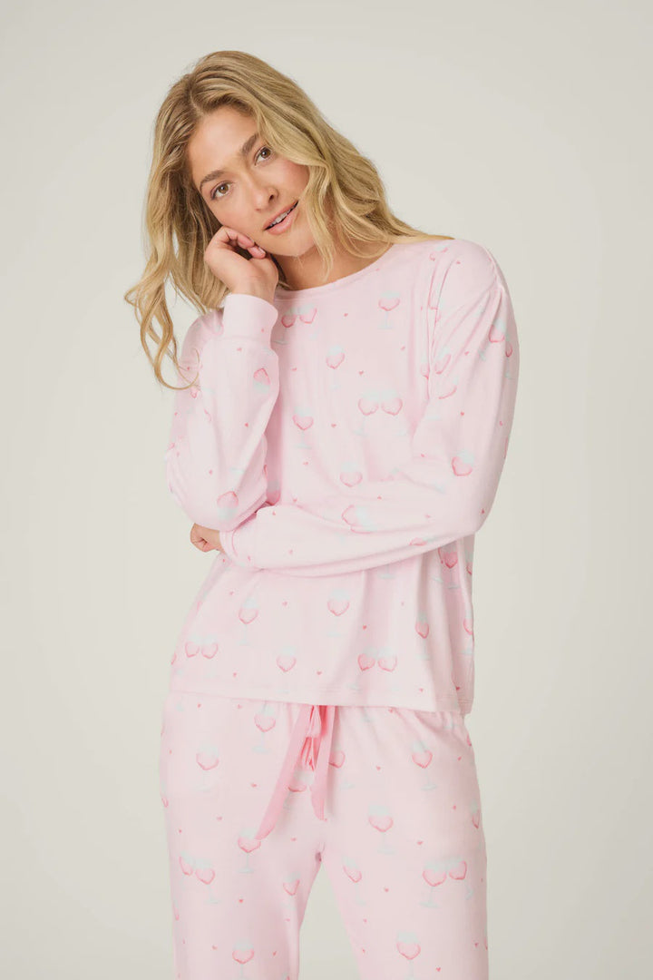HAPPY HOUR LONG SLEEVE PJ TOP