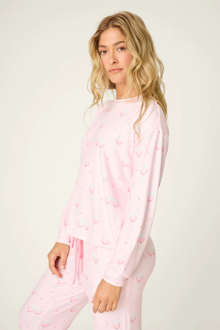 HAPPY HOUR LONG SLEEVE PJ TOP