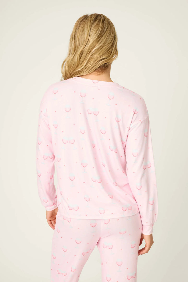 HAPPY HOUR LONG SLEEVE PJ TOP
