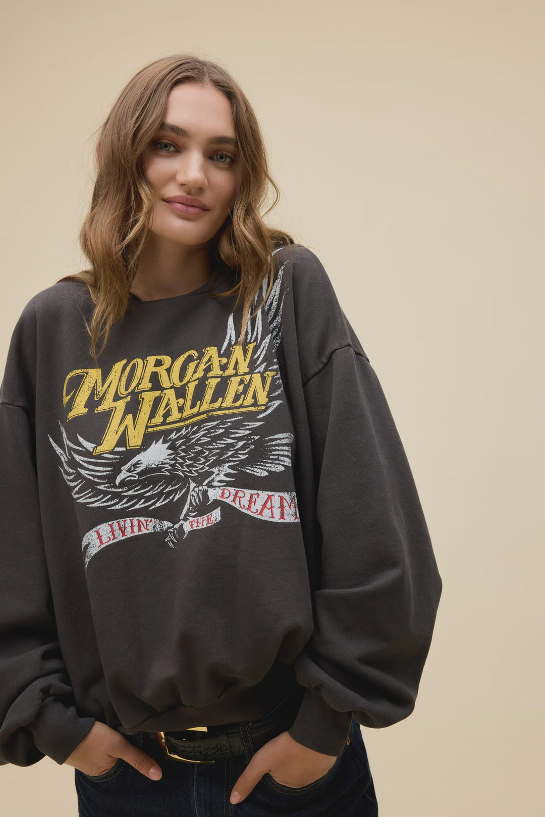 MORGAN WALLEN CLASSIC EAGLE OVERSIZED CREW SWTSHRT