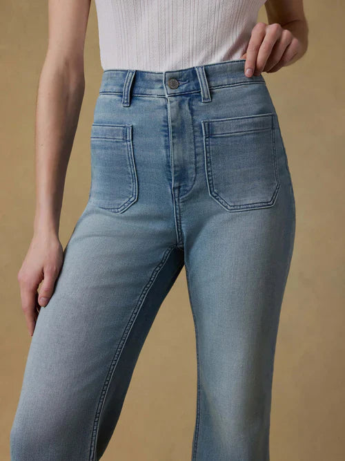 STRETCH TERRY PATCH POCKET ANKLE PANT