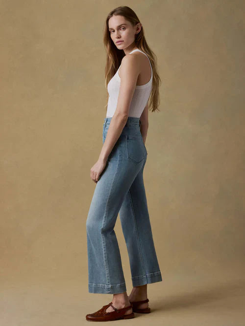 STRETCH TERRY PATCH POCKET ANKLE PANT