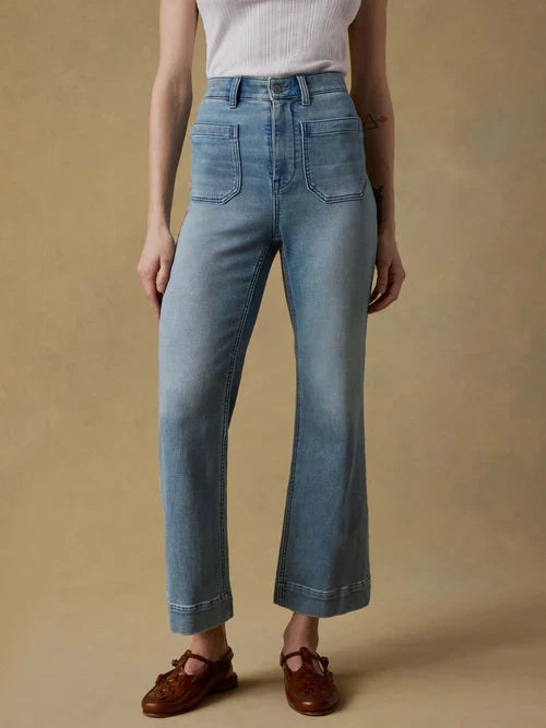 STRETCH TERRY PATCH POCKET ANKLE PANT