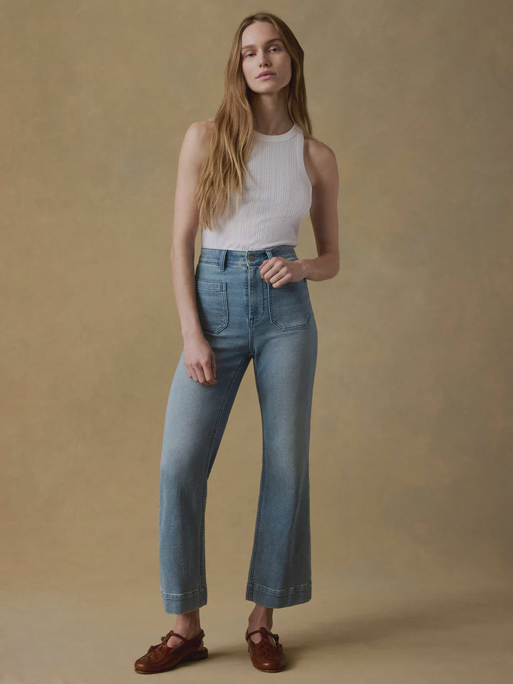 STRETCH TERRY PATCH POCKET ANKLE PANT