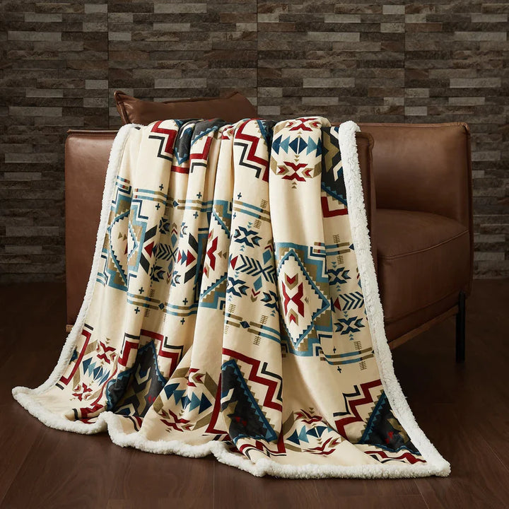 SPIRIT VALLEY CAMPFIRE SHERPA THROW BLANKET