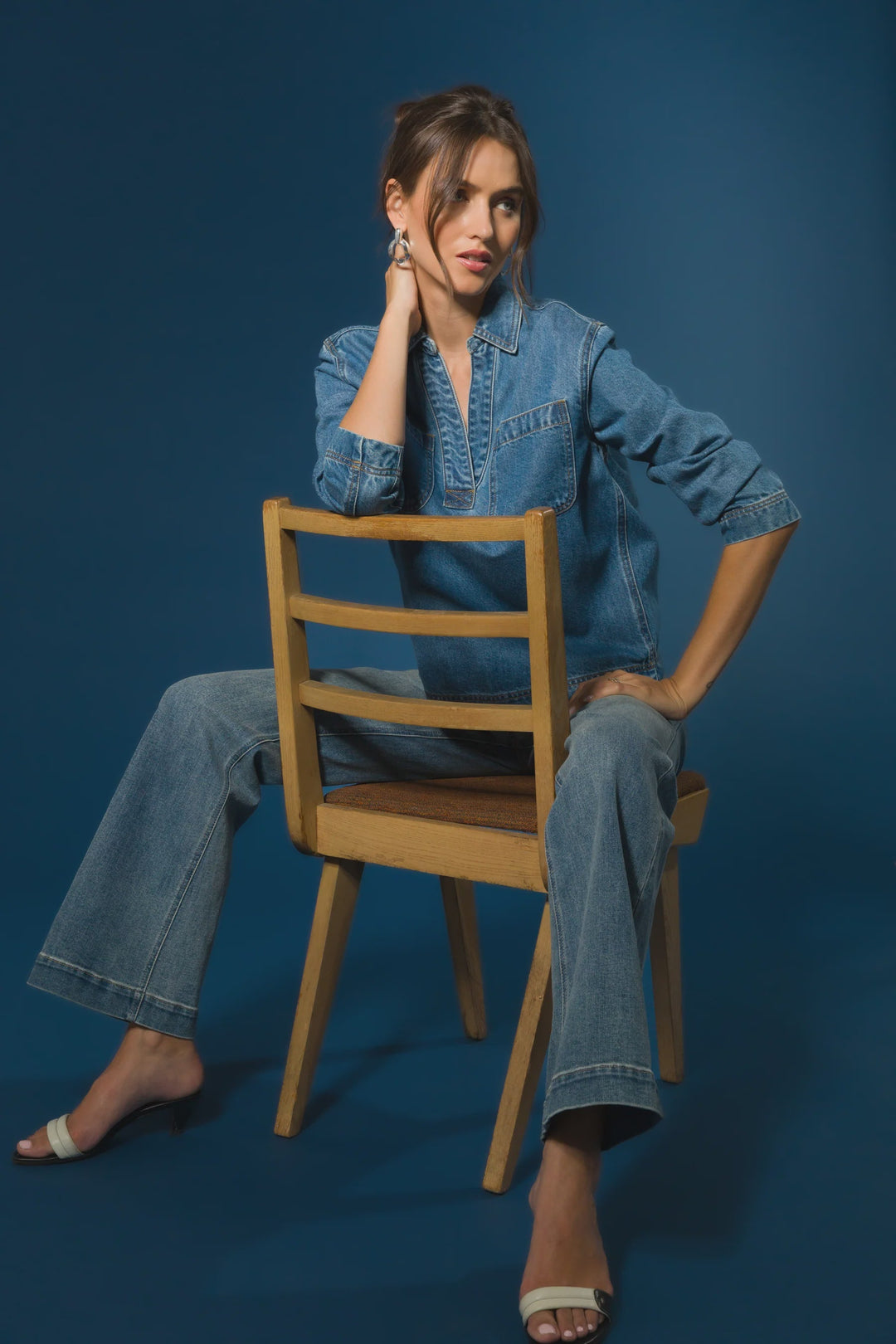 STEVIE LONG SLV V NECK