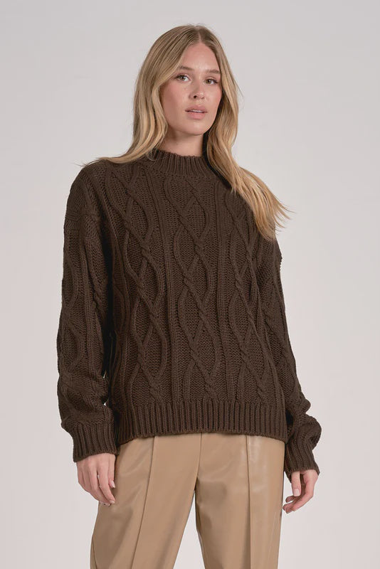 8 SWEATER CREWNECK CABLE KNIT