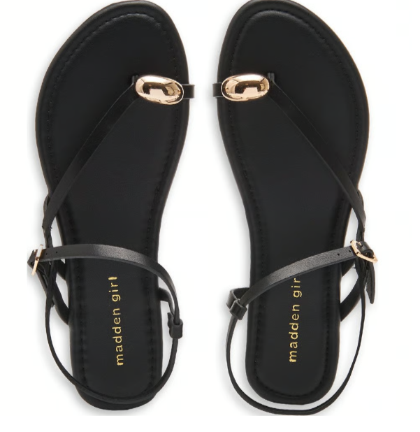 A pair of black Zertz TREASUREE STRAPY FLATS women&