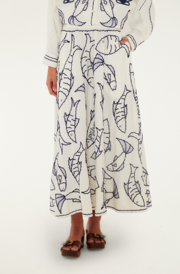 FRESH FISH MIDI SKIRT