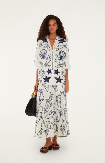 FRESH FISH MIDI SKIRT