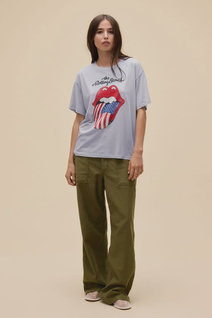 ROLLING STONES FLAG TOUNGUE BURNOUT BF TEE