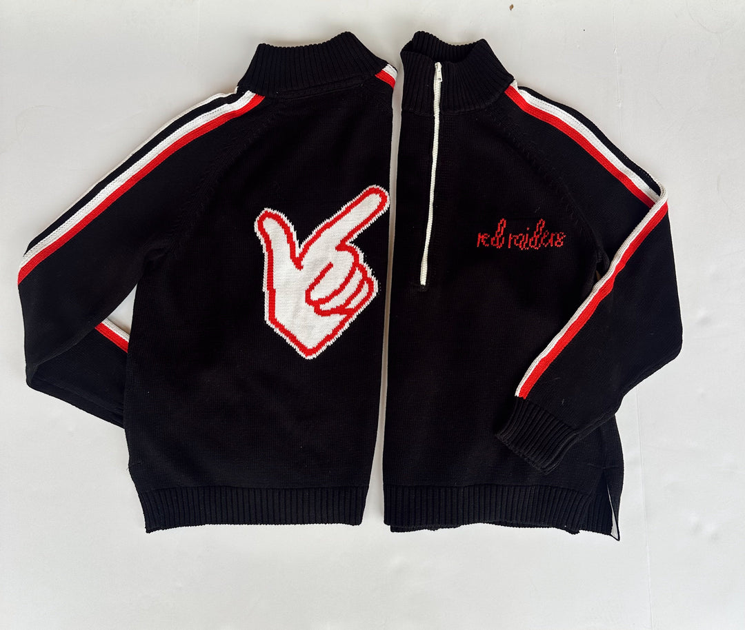 RED RAIDERS HALF ZIP SWEATER