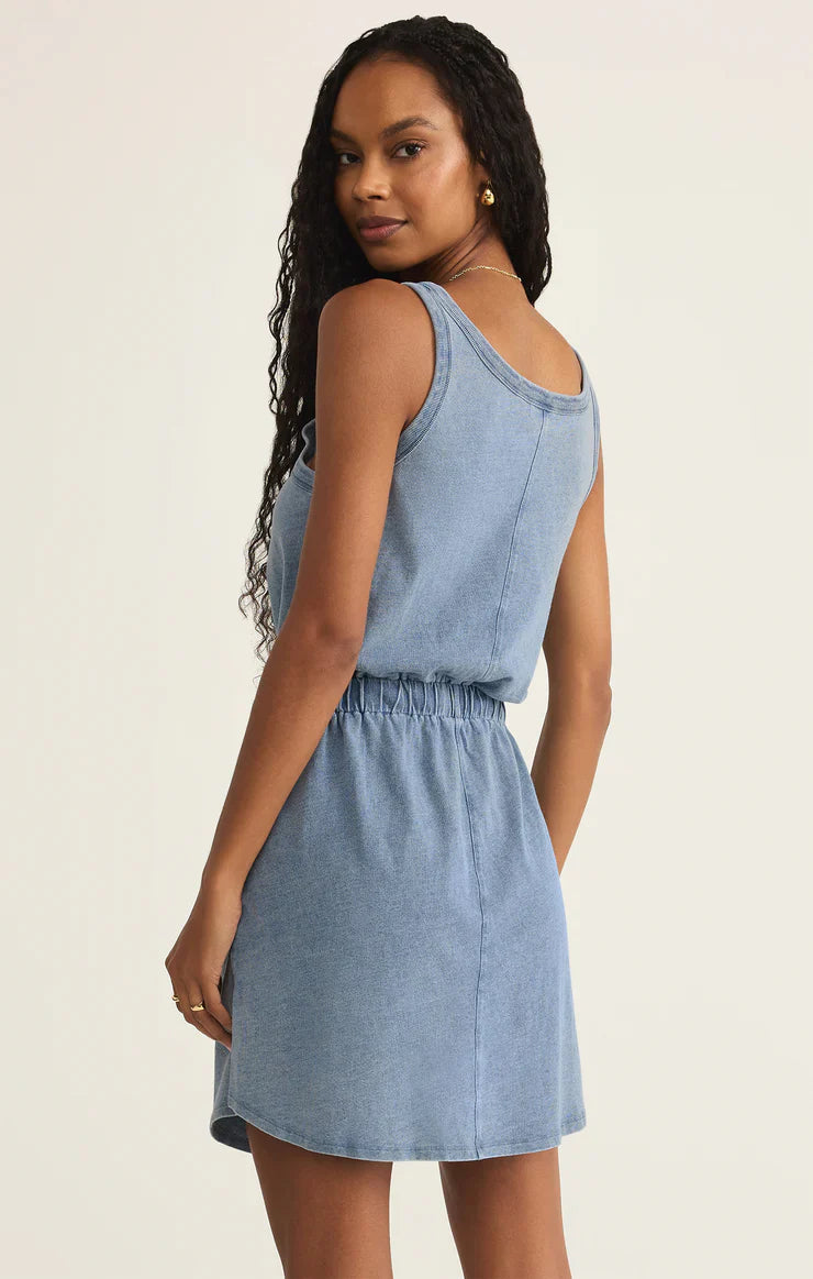 KEEGAN KNIT DENIM MINI DRESS