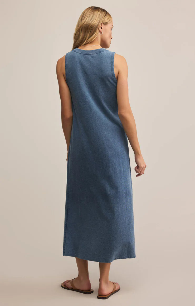 PALISADES JERSEY KNIT DENIM DRESS