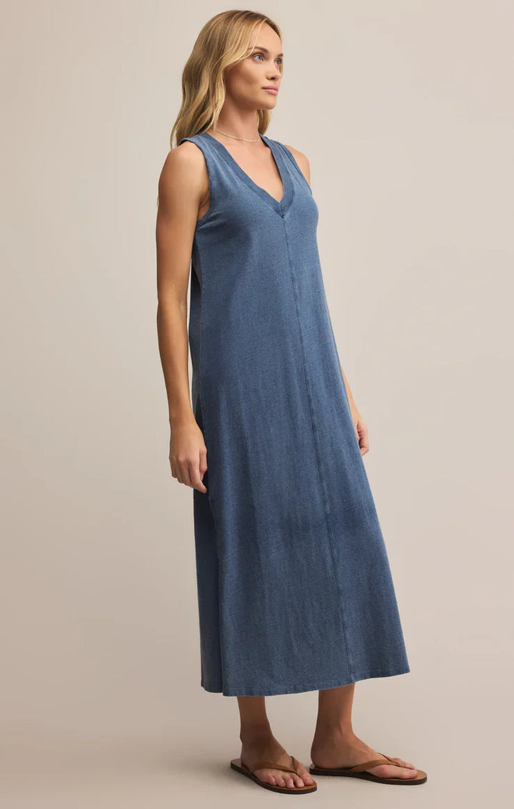 PALISADES JERSEY KNIT DENIM DRESS