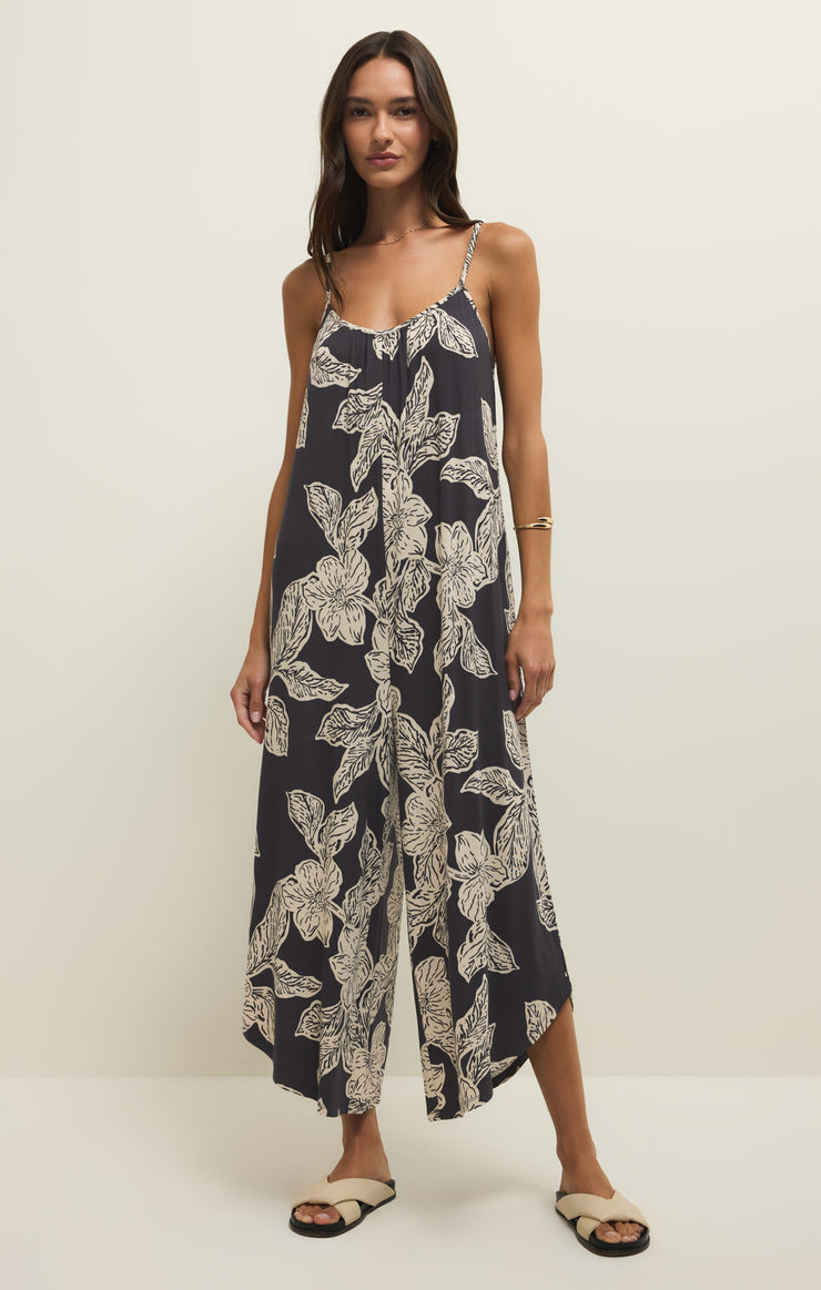 FLARED ASHA FLORAL JUMPSUIT