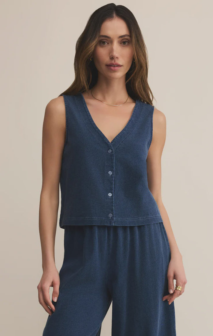 SOLACE JERSEY DENIM TOP