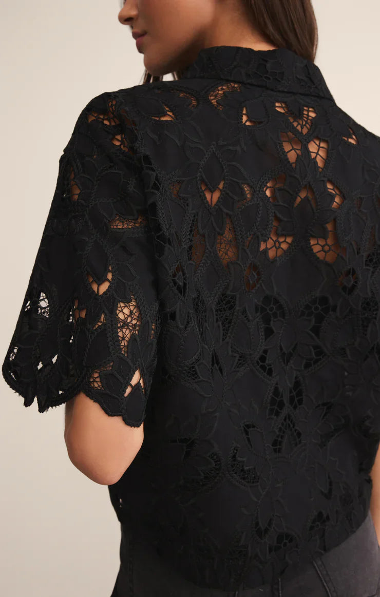 MIDNIGHT LACE TOP