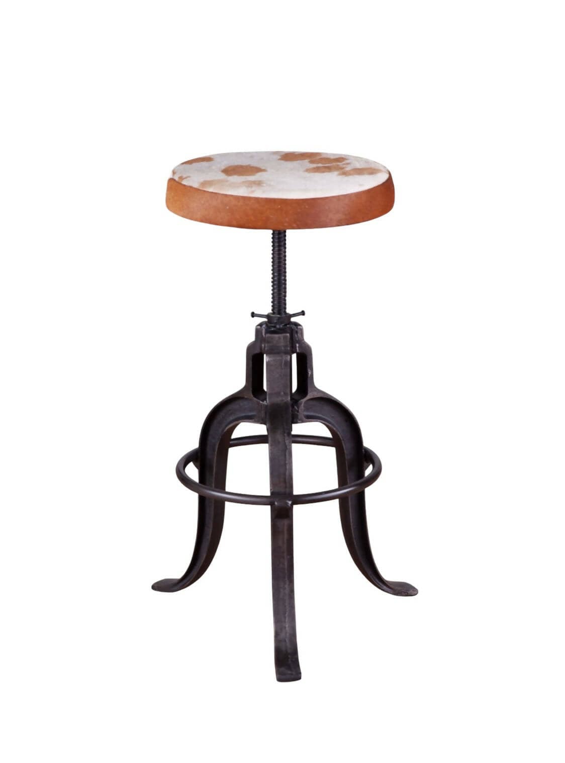 Cowhide Top-Grain Leather Adjustable Stool America Reclaimed