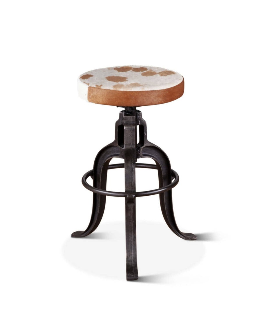 Cowhide Top-Grain Leather Adjustable Stool America Reclaimed