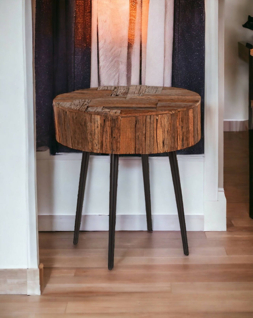 Janipur 22” Reclaimed Wood Side Table America Reclaimed