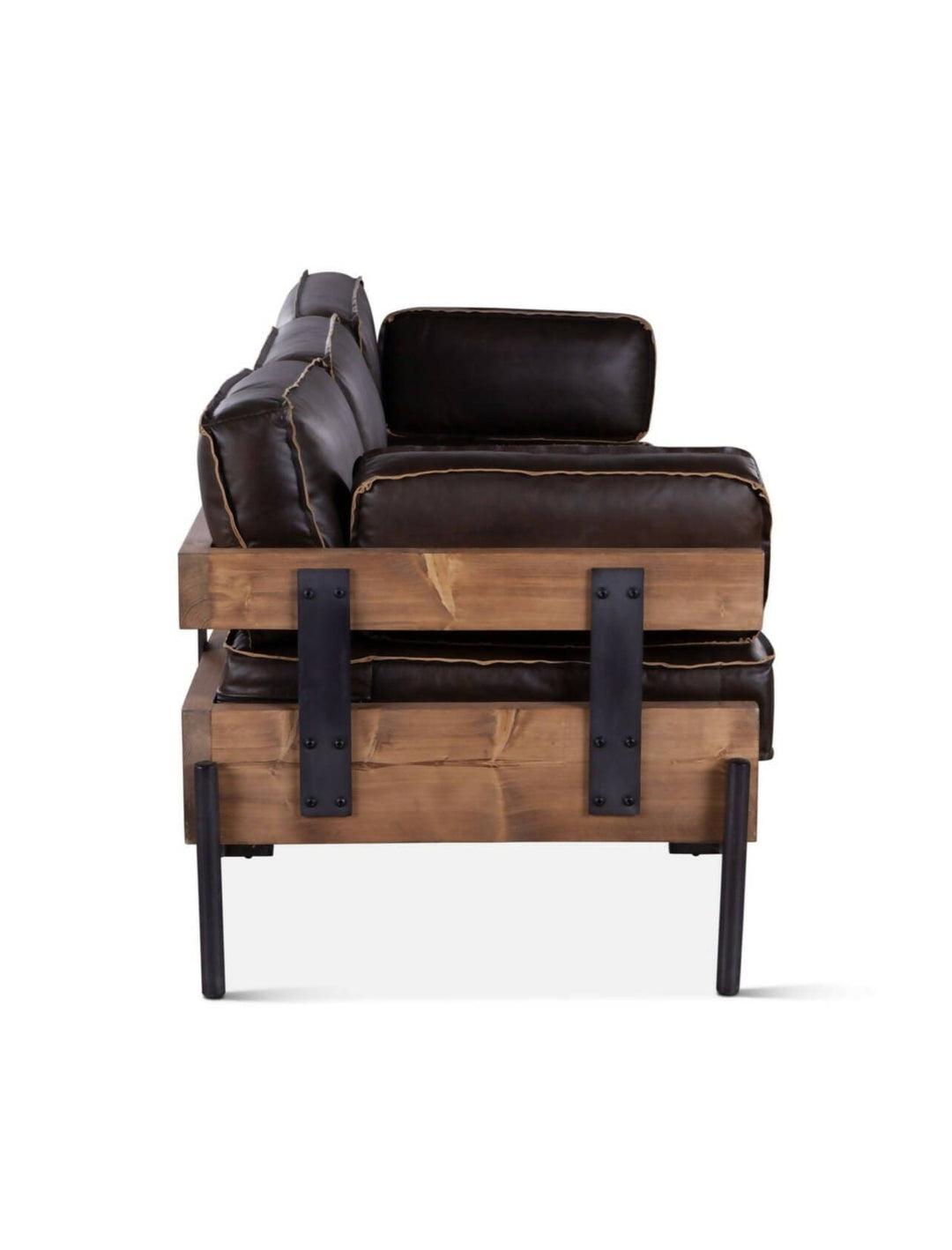 Portofinio 82” Brown Leather Sofa America Reclaimed