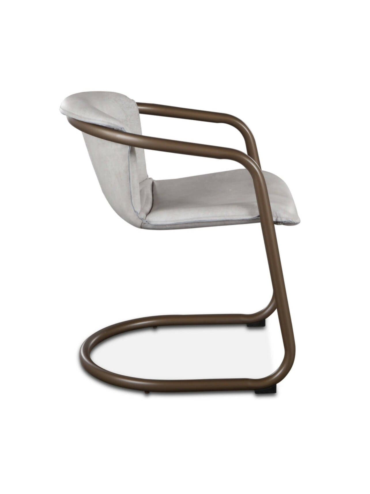 Portofino 22” Vintage White Leather Dining Chair America Reclaimed