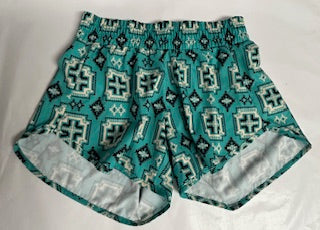 Turquoise Aztec Shorts