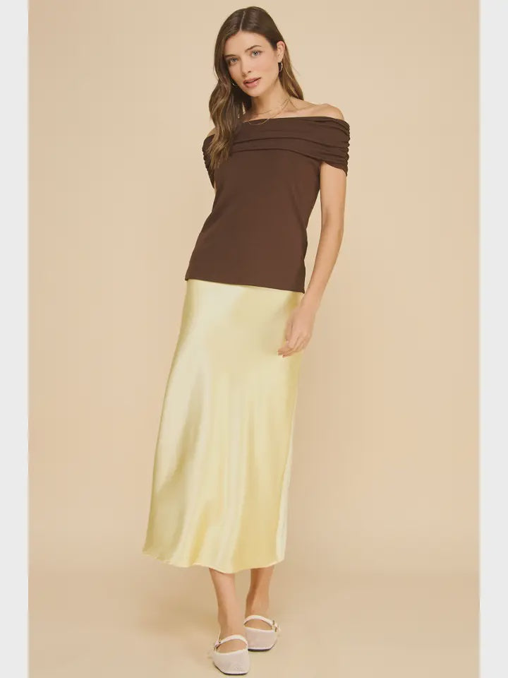 ANISTON SATIN SLIP SKIRT