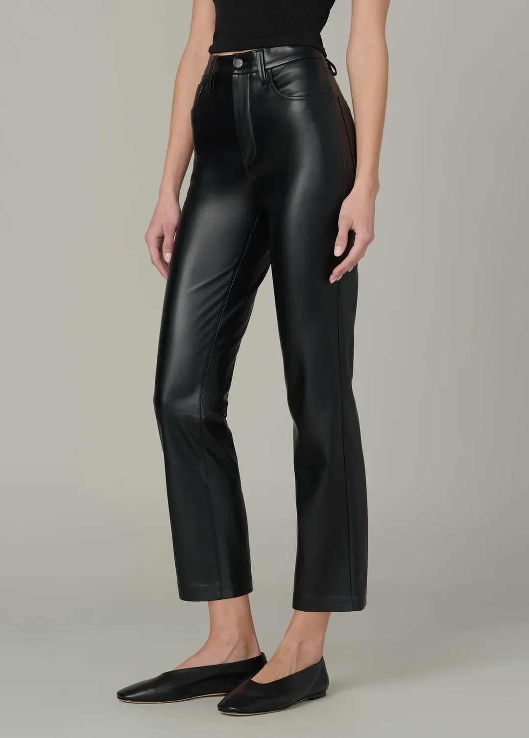 LYRA SLIM ANKLE VEGAN LEATHER PANT