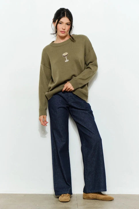 PERRI MARTINI BEADED SWEATER