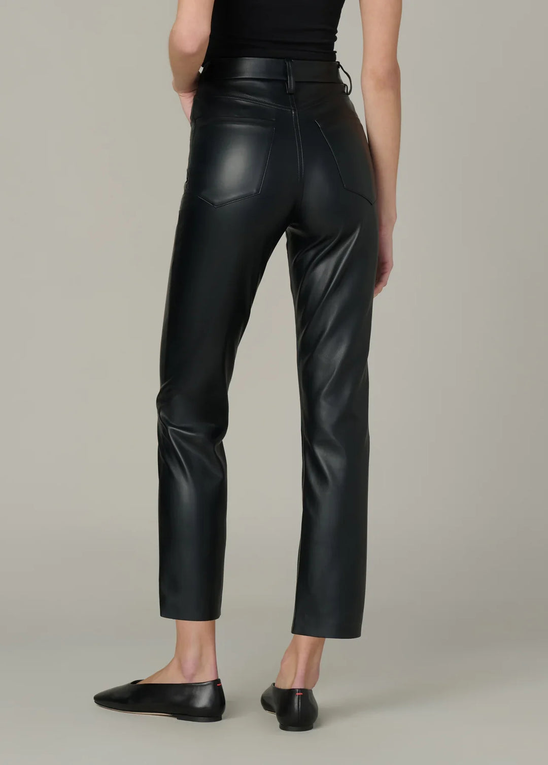 LYRA SLIM ANKLE VEGAN LEATHER PANT