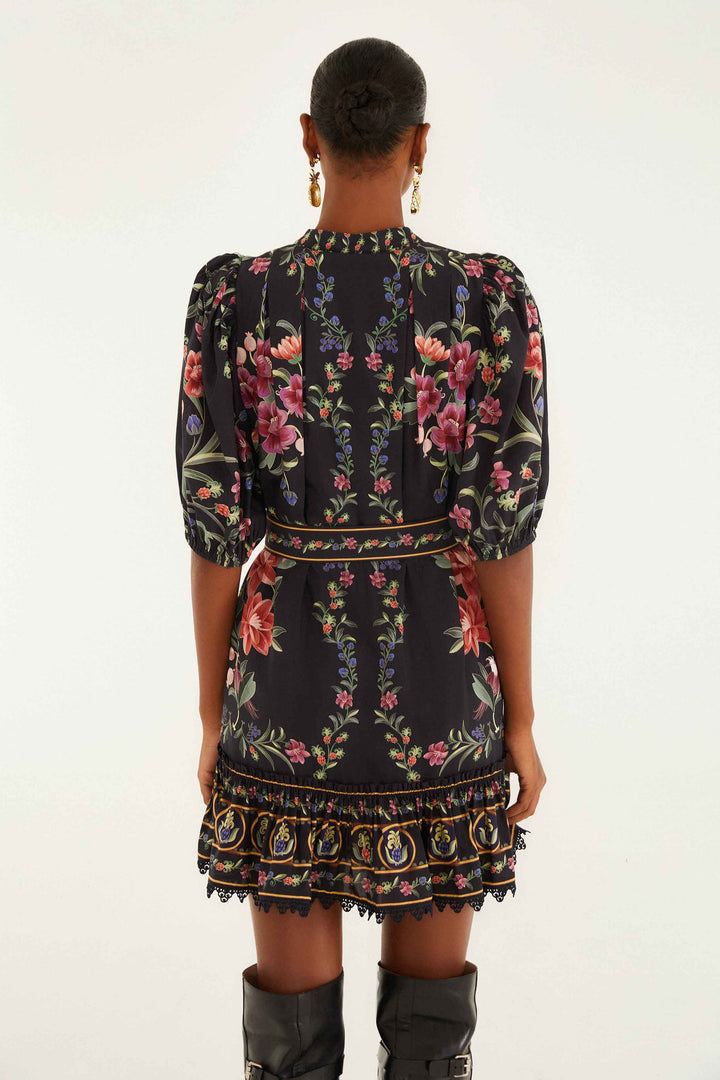 BELLE GARDEN BLACK MINI DRESS