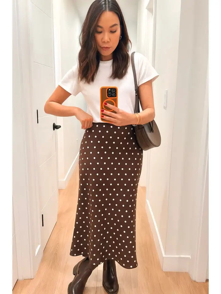 ANISTON SATIN SLIP SKIRT