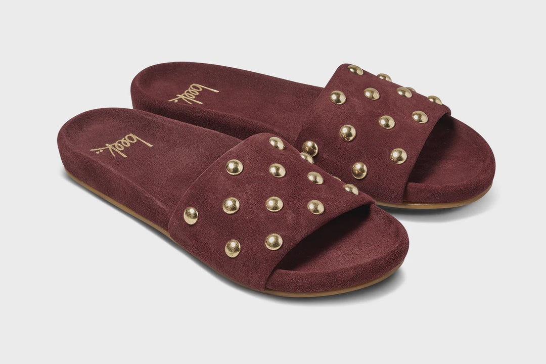 GALLITO SUEDE STUD SLIDE SANDAL-PORT