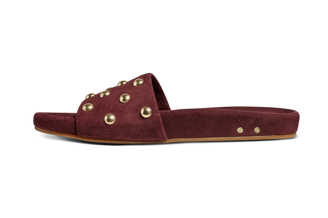 GALLITO SUEDE STUD SLIDE SANDAL-PORT