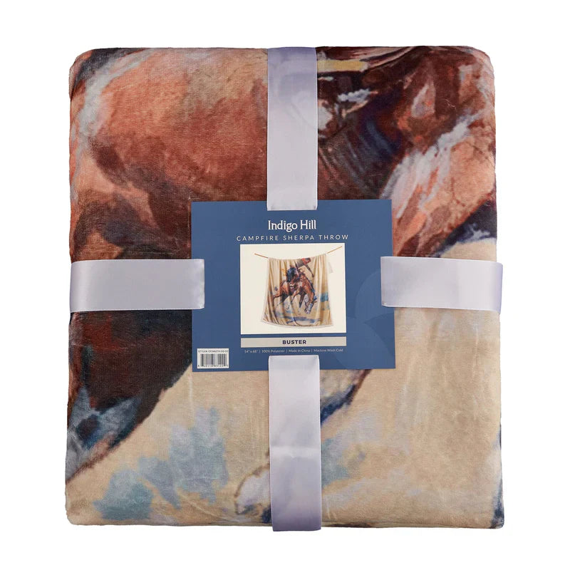 BUSTER CAMPFIRE SHERPA THROW BLANKET