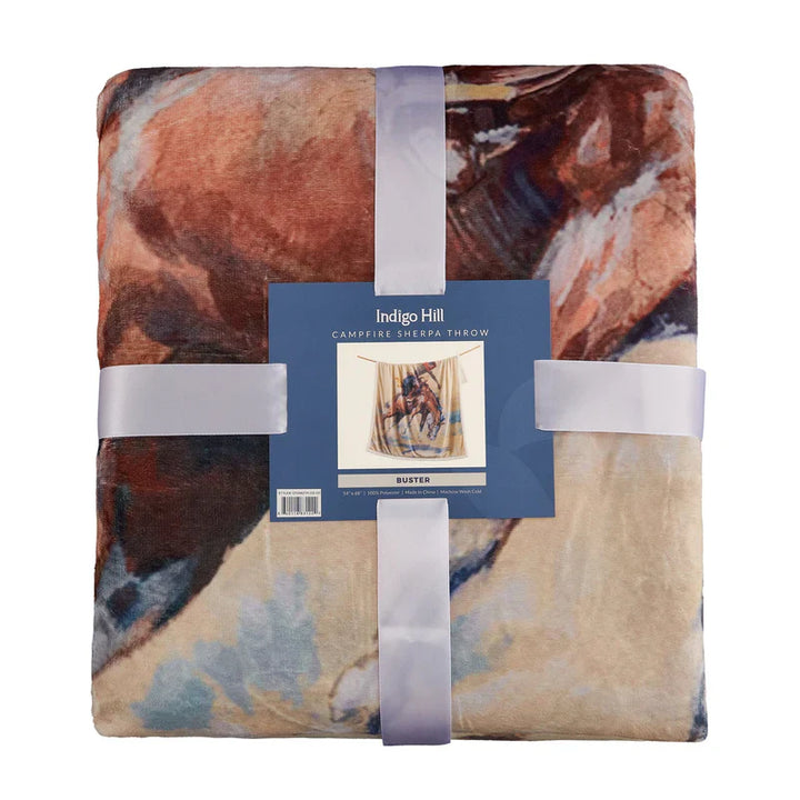 BUSTER CAMPFIRE SHERPA THROW BLANKET