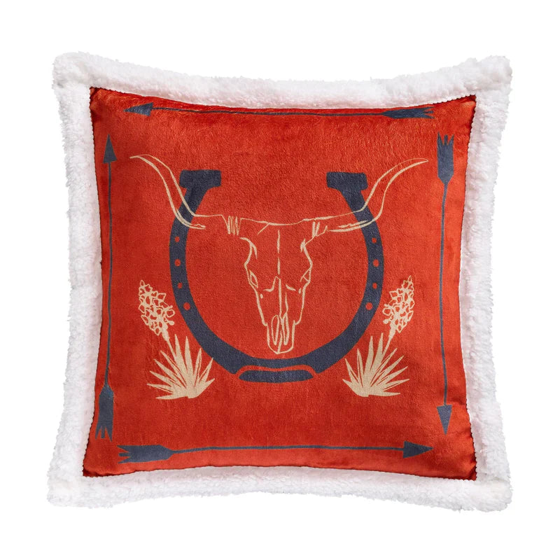 MARFA CAMPFIRE SHERPA PILLOW HORSESHOE