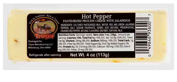 Hot Pepper Cheese Shelf Stable 4oz Hill Country Amish