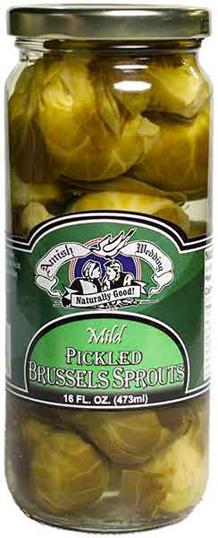 Mild Pickled Brussel Sprouts 16oz Hill Country Amish