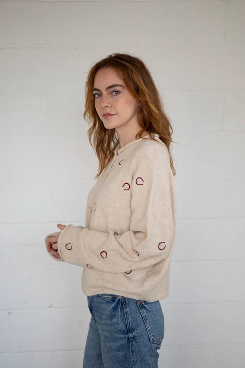 HORSE SHOE EMBROIDERED CARDIGAN TBW14147
